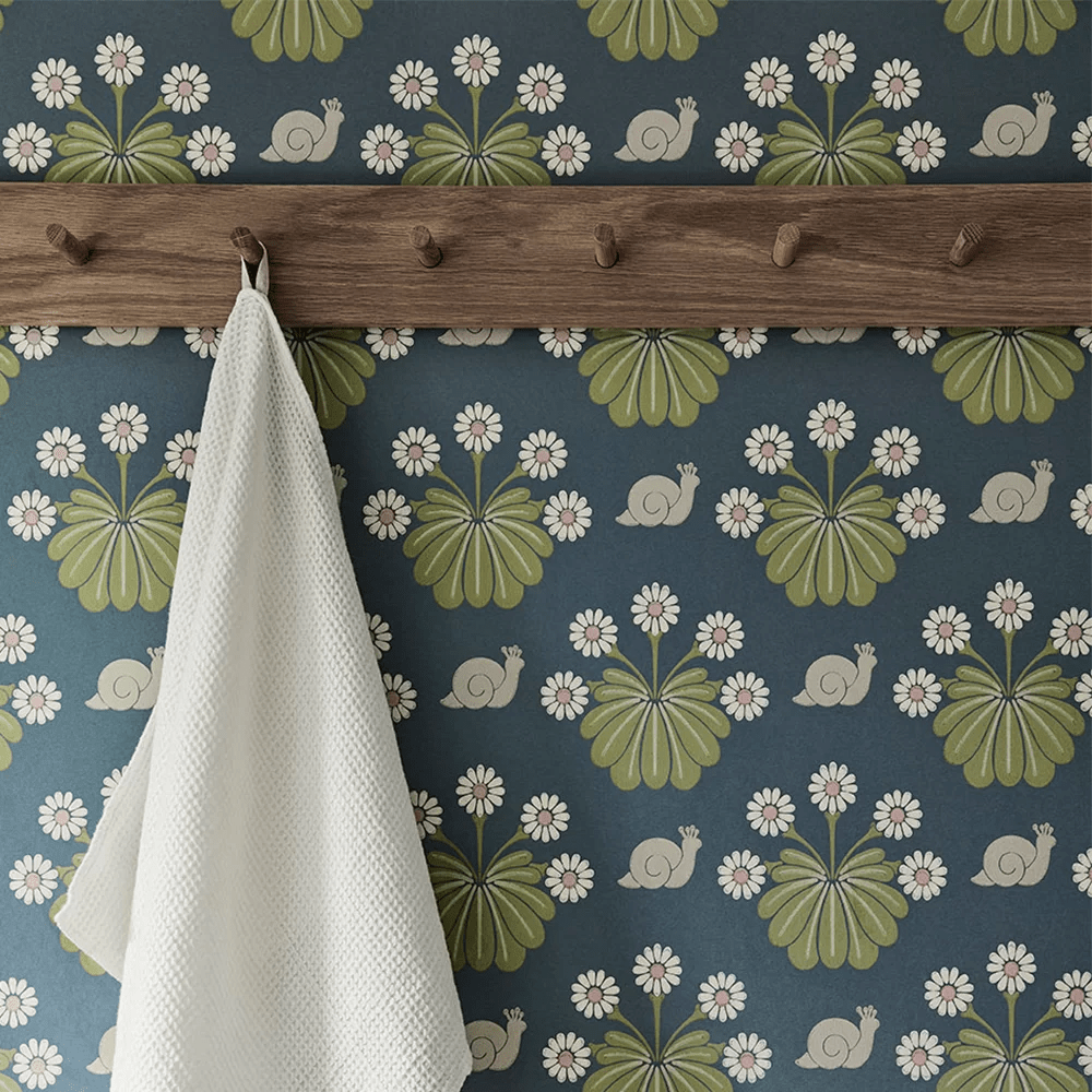 Burges Snail Wallpaper - Juniper - Little Greene - 0260BUJUNIP - Premier Wallcovering