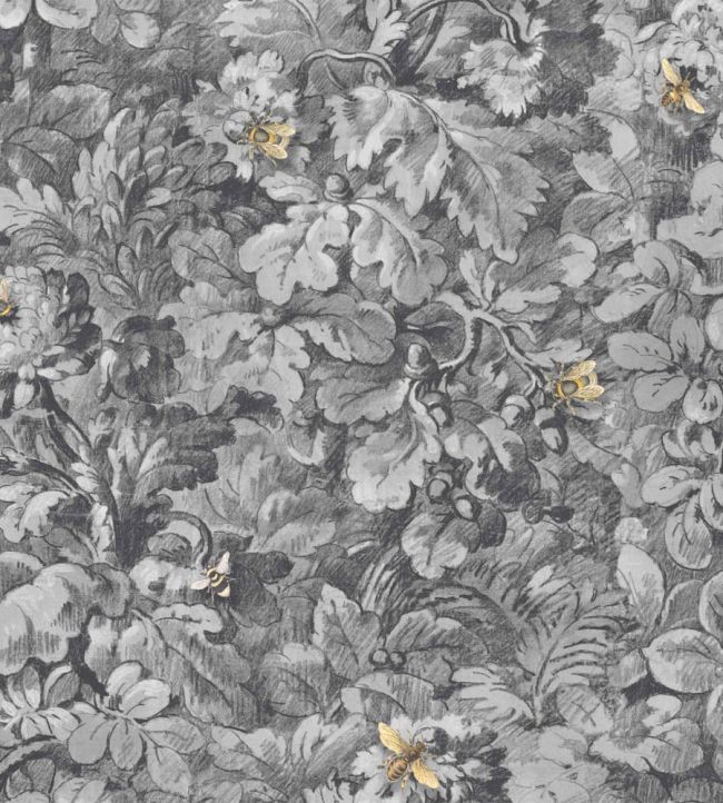 Busy Bee Wallpaper - Charcoal - Woodchip & Magnolia - WM - 318 - 08R - Premier Wallcovering