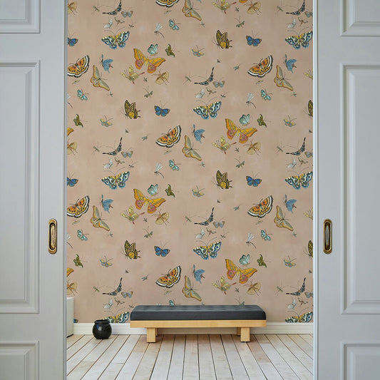 Butterflies Wallpaper - Plaster Pink - Josephine Munsey - JMW-104301 - Premier Wallcovering