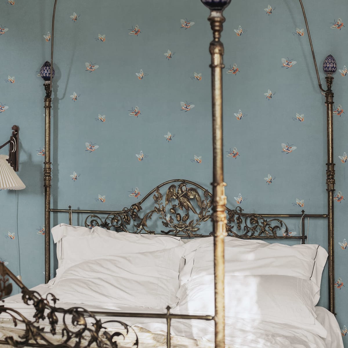 Butterflies Wallpaper - Misty Blue - Sandberg - S10448 - Premier Wallcovering