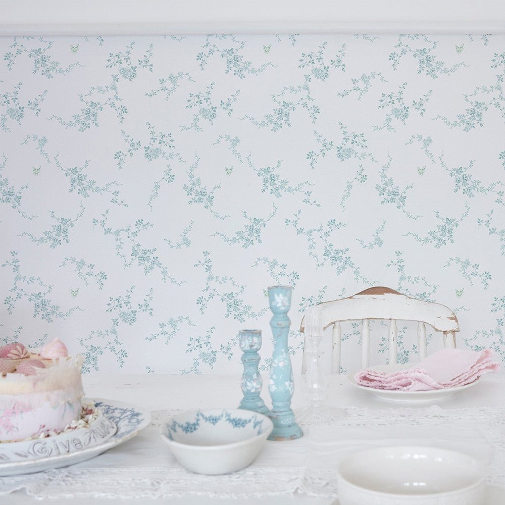 Butterflies Wallpaper - Shabby Chic - 125108 - Premier Wallcovering