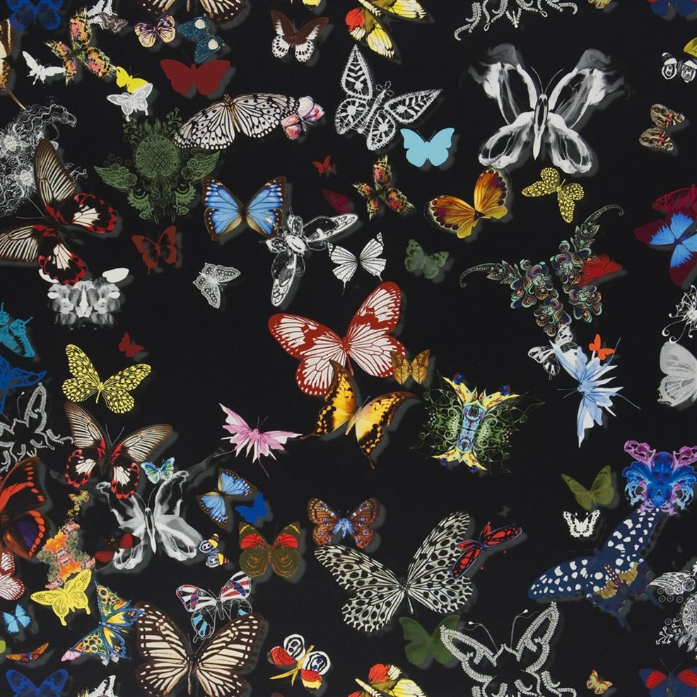 Butterfly Parade Fabric - Oscuro - Christian Lacroix - FCL025/03 - Premier Wallcovering