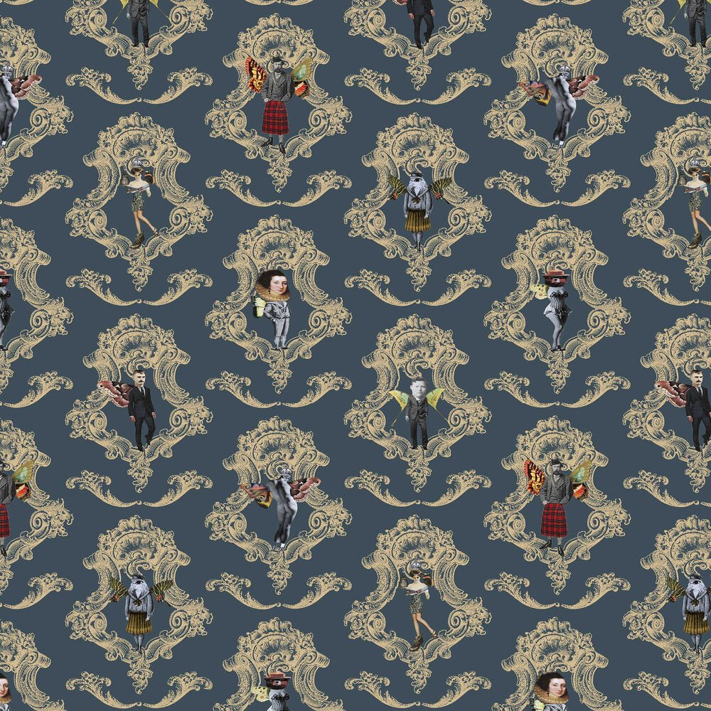 Butterfly People Wallpaper - Blue - The Graduate Collection - MB1BUTPEOPLE - Premier Wallcovering