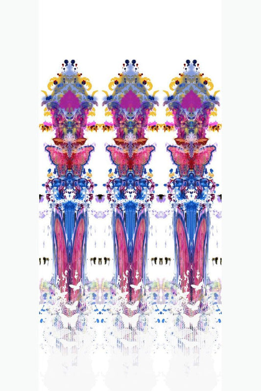 Butterfly Totem Damask Wallpaper Panels - Original - Timorous Beasties - ROR/BTOT/MICA/01 - Premier Wallcovering