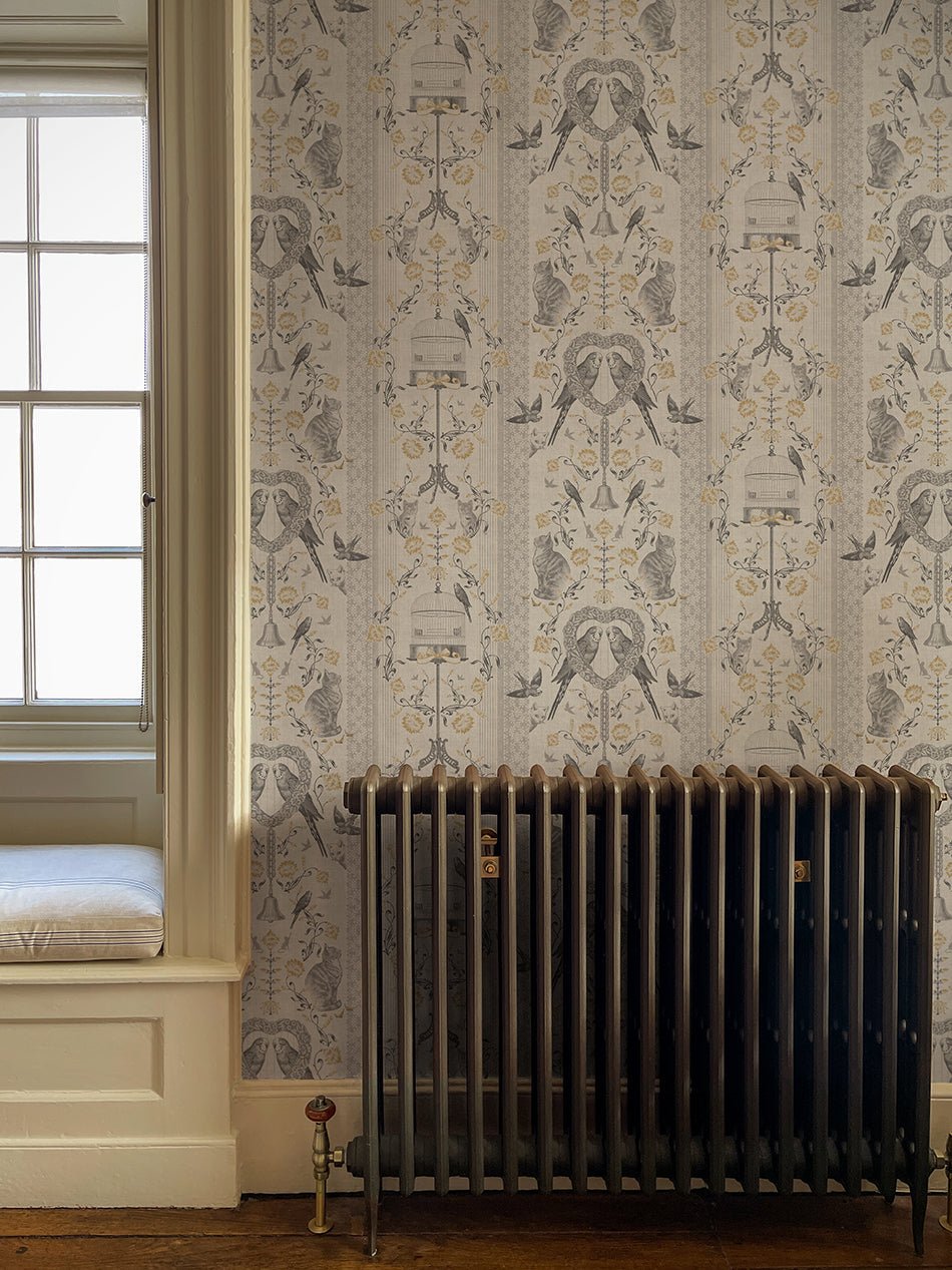 Bye Bye Birdie! Wallpaper - Buttercup - Divine Savages - DVS124-BIRDIE-BUTTR-WR - Premier Wallcovering