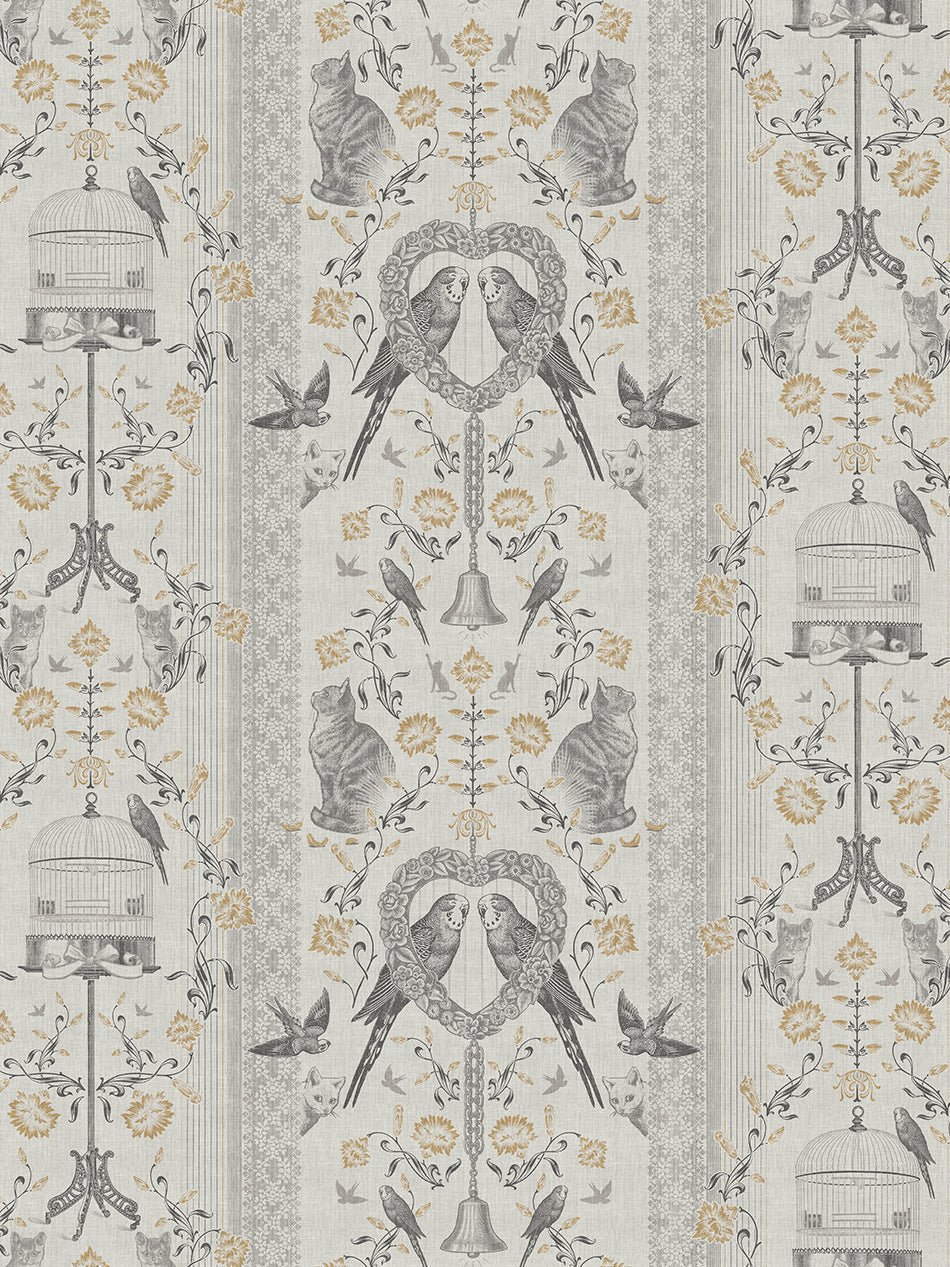 Bye Bye Birdie! Wallpaper - Buttercup - Divine Savages - DVS124-BIRDIE-BUTTR-WR - Premier Wallcovering