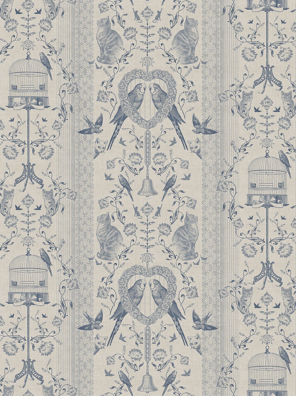 Bye Bye Birdie! Wallpaper - Delft - Divine Savages - DVS115-BIRDIE-DELFT-WR - Premier Wallcovering
