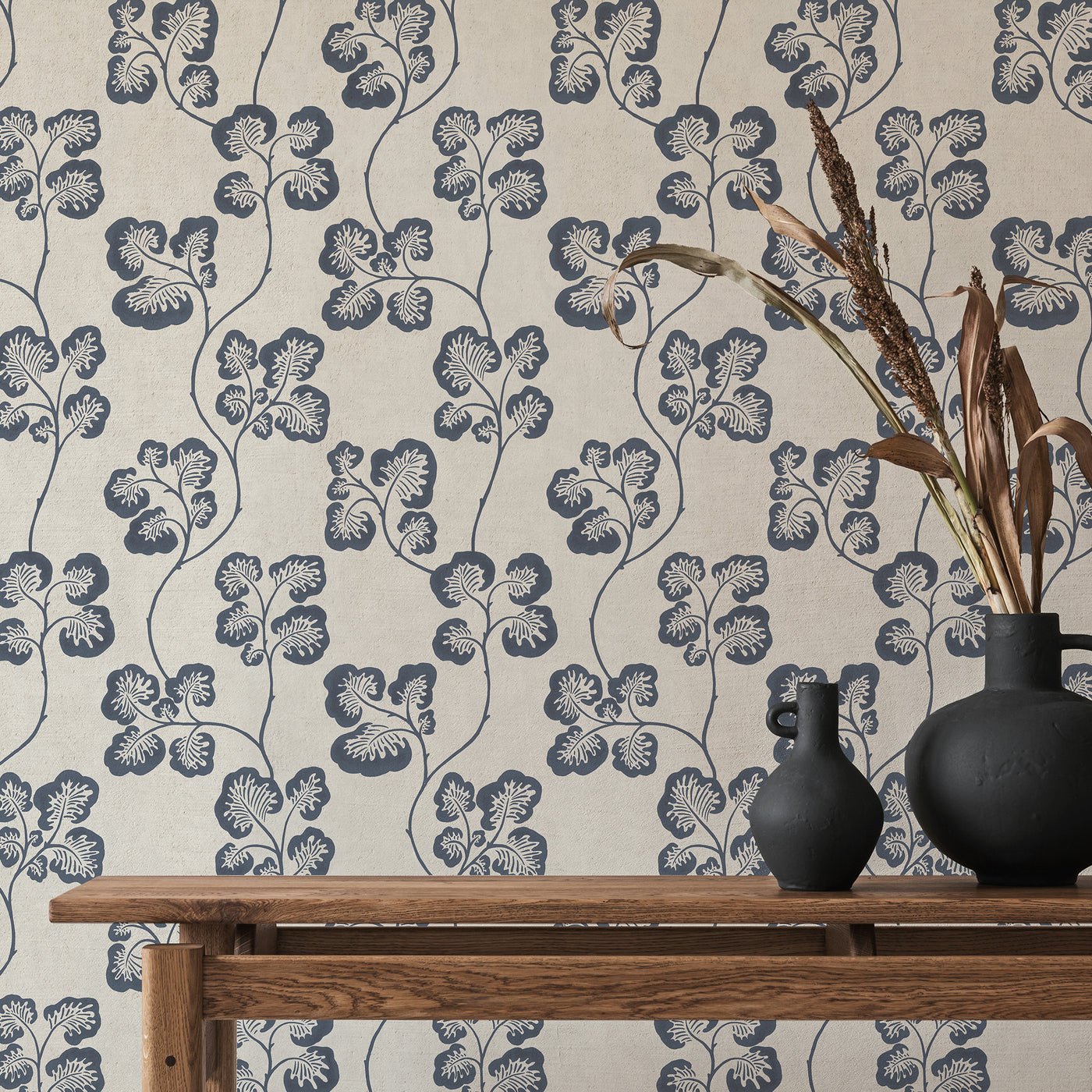 Cabbage Check Wallpaper - Bude Blue - Josephine Munsey - JMW-102441 - Premier Wallcovering