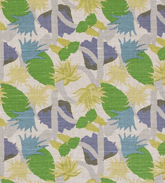 Cactus Flower Fabric - Green - Christopher Farr Cloth - CF611 - 01 - Premier Wallcovering