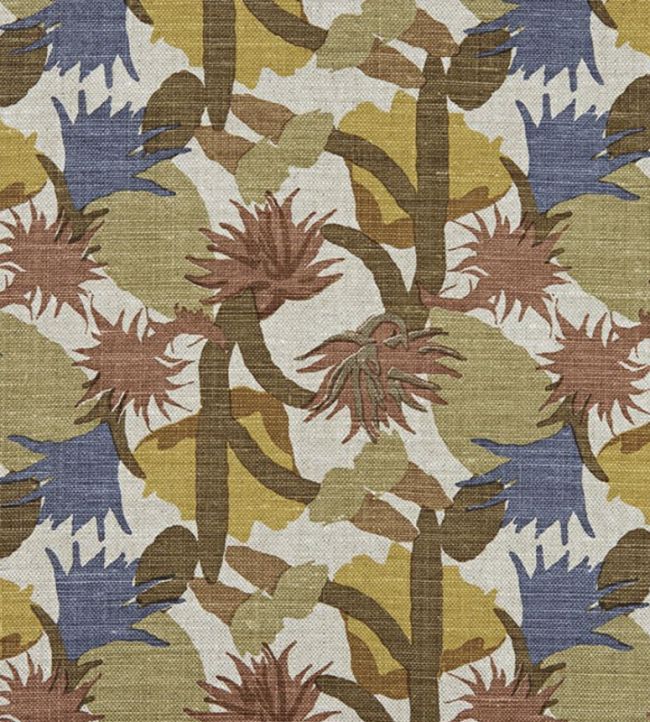 Cactus Flower Fabric - Lemon - Christopher Farr Cloth - CF611 - 03 - Premier Wallcovering