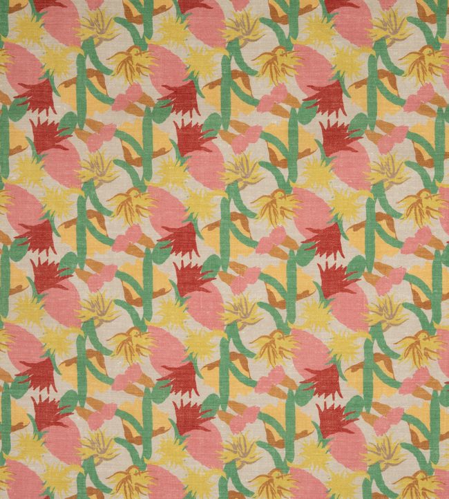 Cactus Flower Performance Fabric - Limone - Christopher Farr Cloth - CF11503 - 01 - Premier Wallcovering