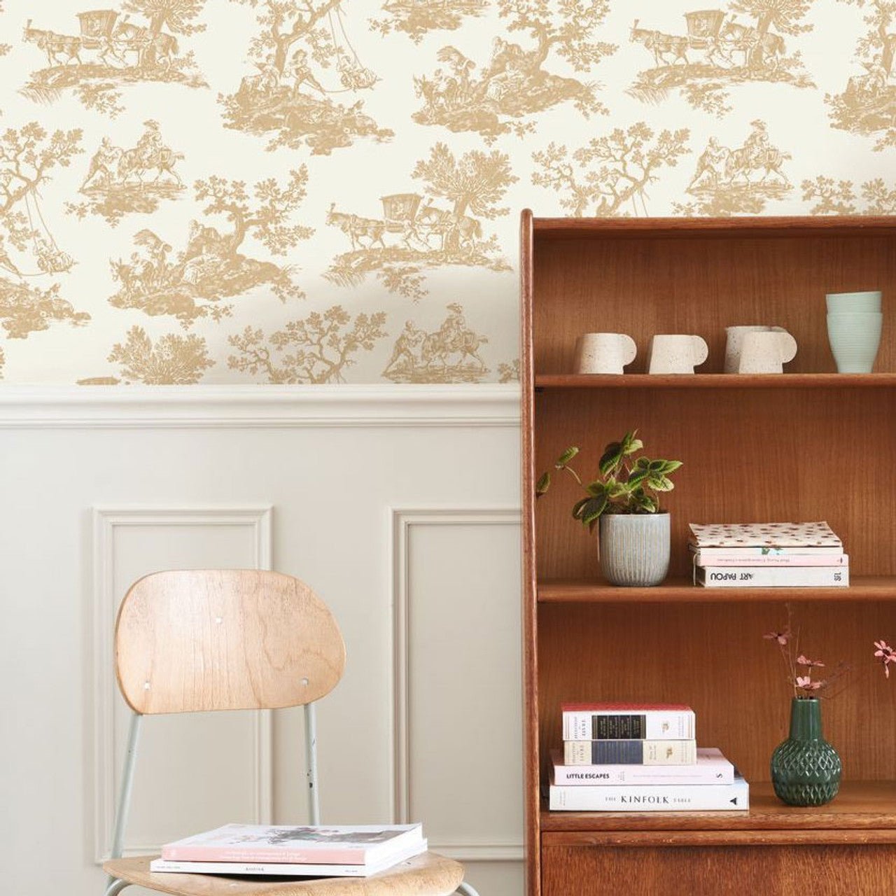 Cadence Les Belles Toiles De Jouy Wallpaper - Camel - Casadeco - 201691313 - Premier Wallcovering