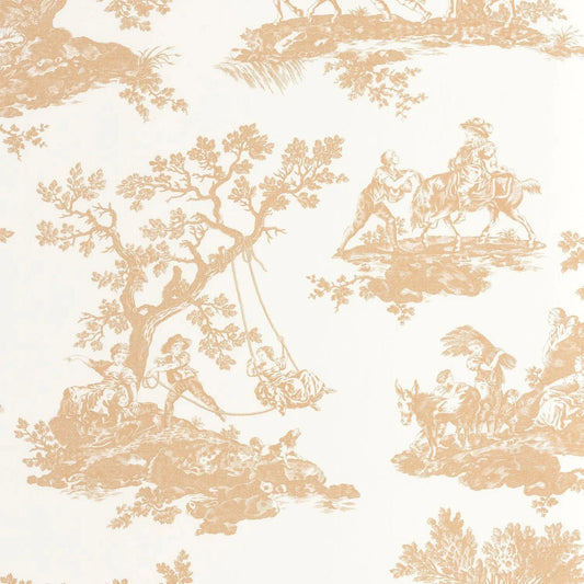 Cadence Les Belles Toiles De Jouy Wallpaper - Camel - Casadeco - 201691313 - Premier Wallcovering