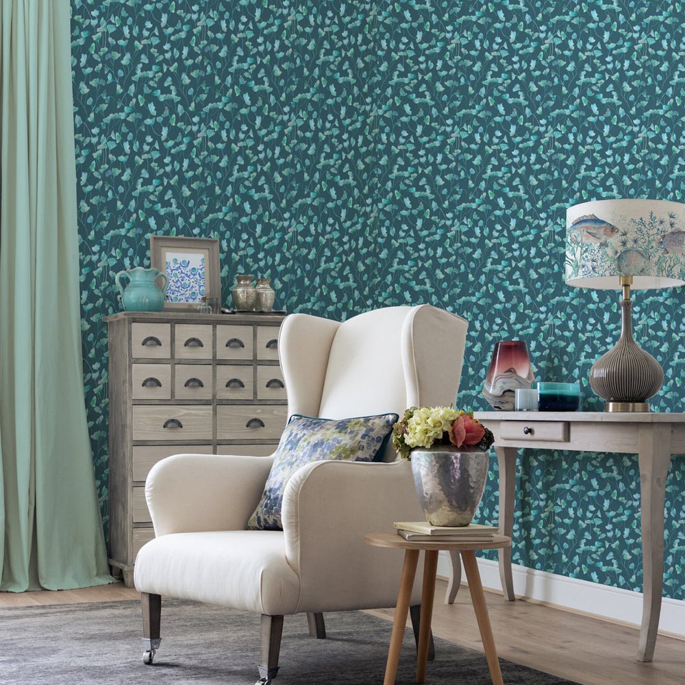 Cala Wallpaper - Teal - Voyage Maison - CALA/WPO/TEA - Premier Wallcovering