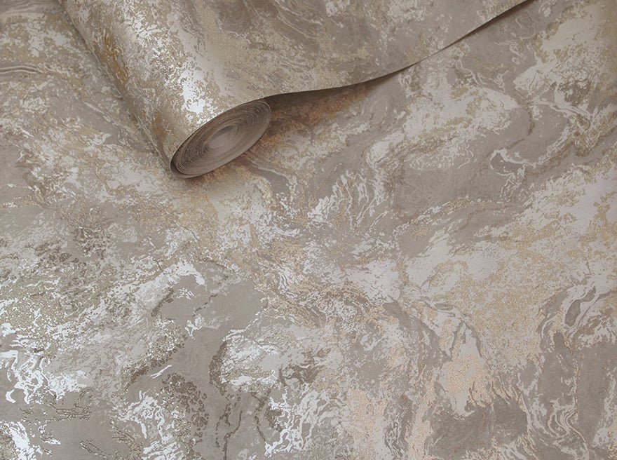 Calacatta Marble Bead Wallpaper - Taupe - Holden Décor - 99372 - Premier Wallcovering