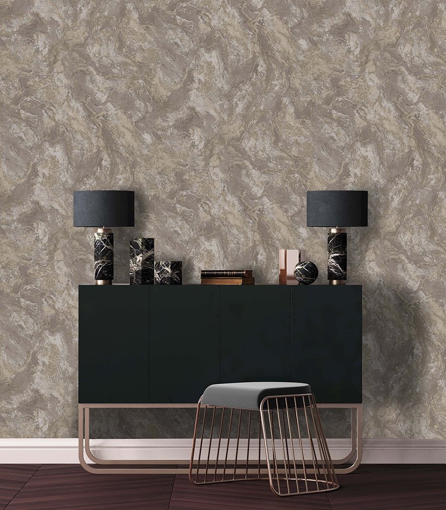 Calacatta Marble Bead Wallpaper - Taupe - Holden Décor - 99372 - Premier Wallcovering