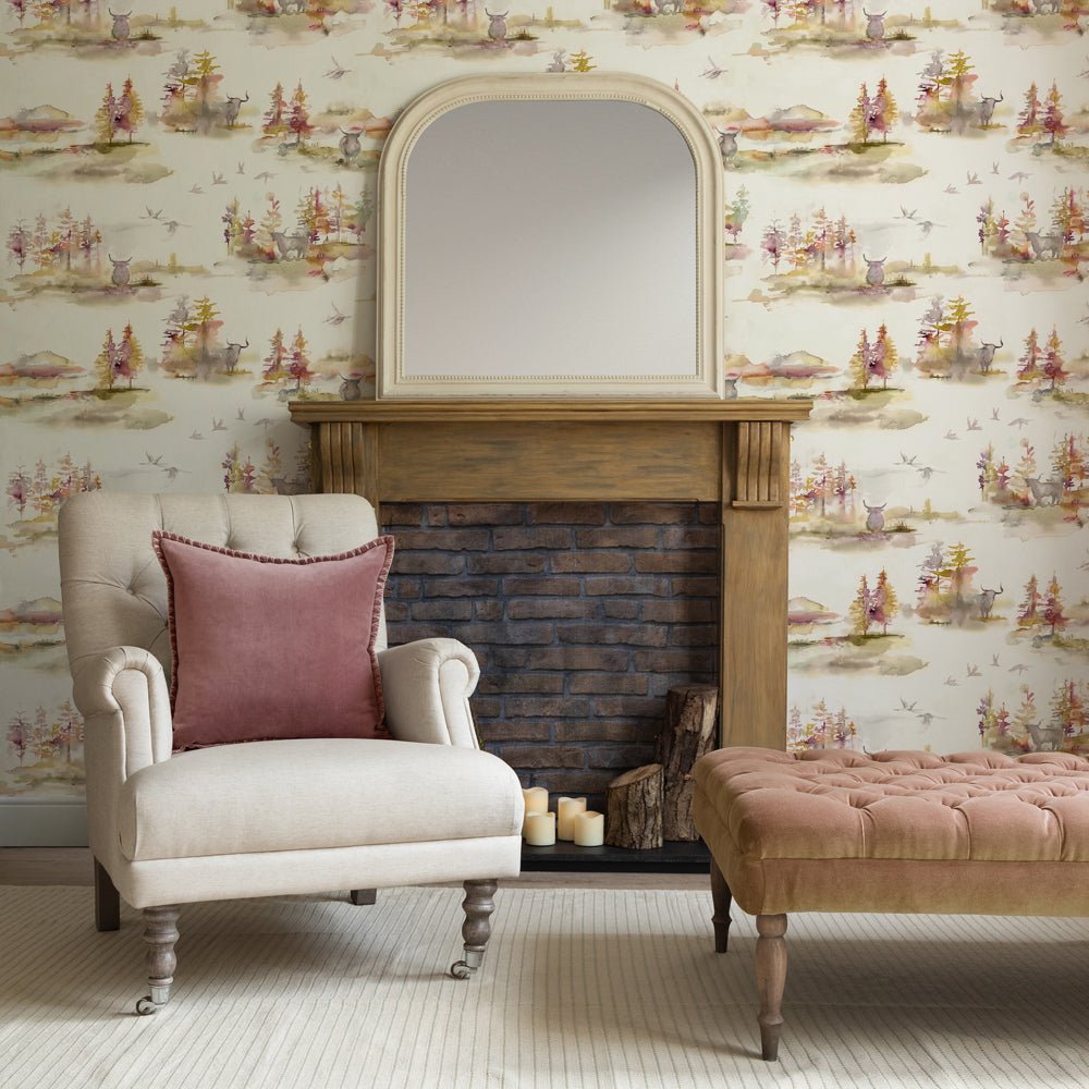 Caledonian Forest Wallpaper - Plum - Voyage Maison - CALEDON/WPO/PLU - Premier Wallcovering