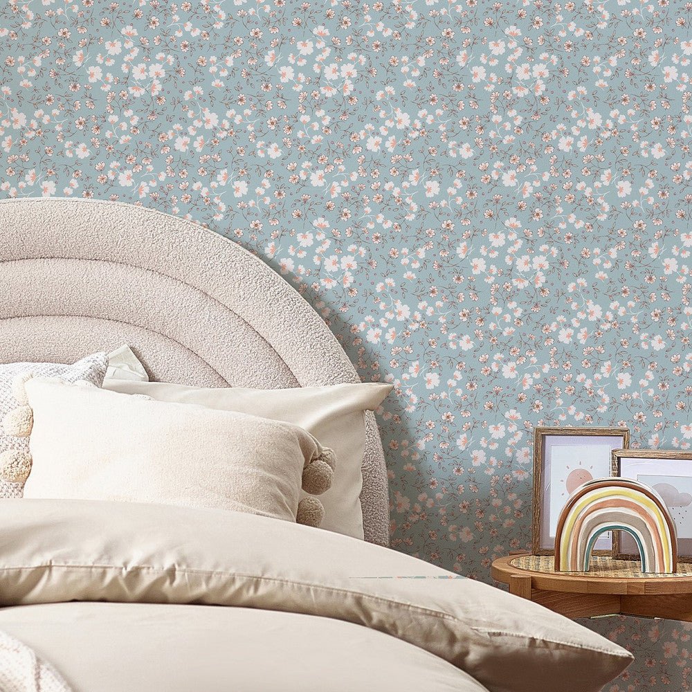 Calm Ditsy Floral Wallpaper - Duck Egg - Next - 122883 - Premier Wallcovering