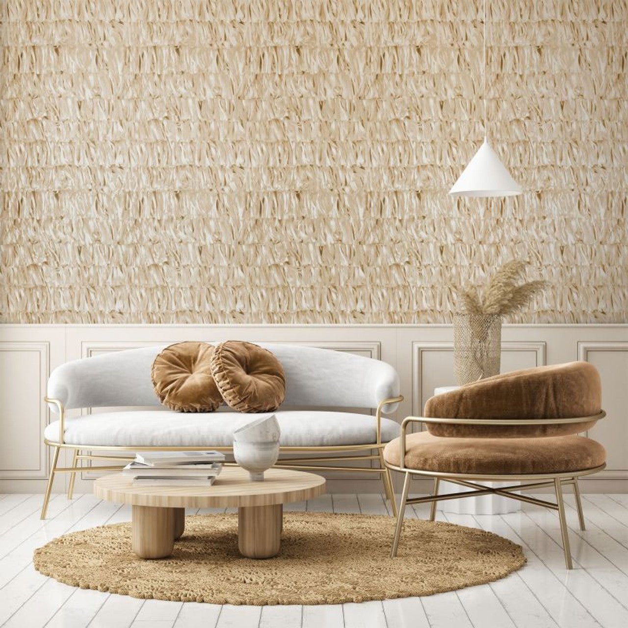 Calma Salt Wallpaper - Cinnamon - Hohenberger - 65313 - Premier Wallcovering