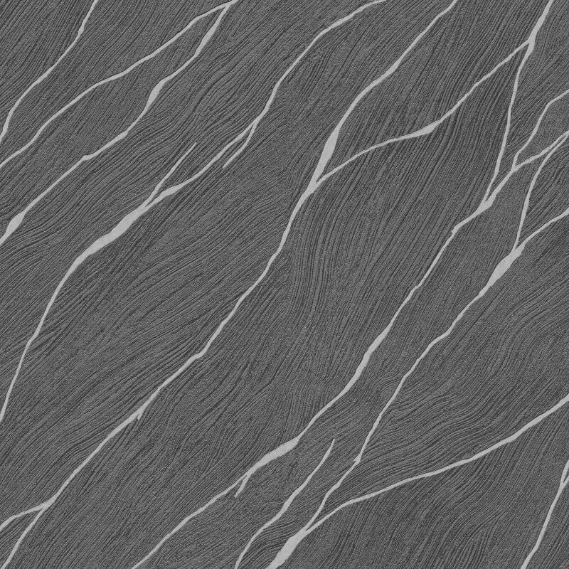 Calore Cracked Lines Metallic Wallpaper - Black/Silver - Erismann - 10440 - 15 - Premier Wallcovering