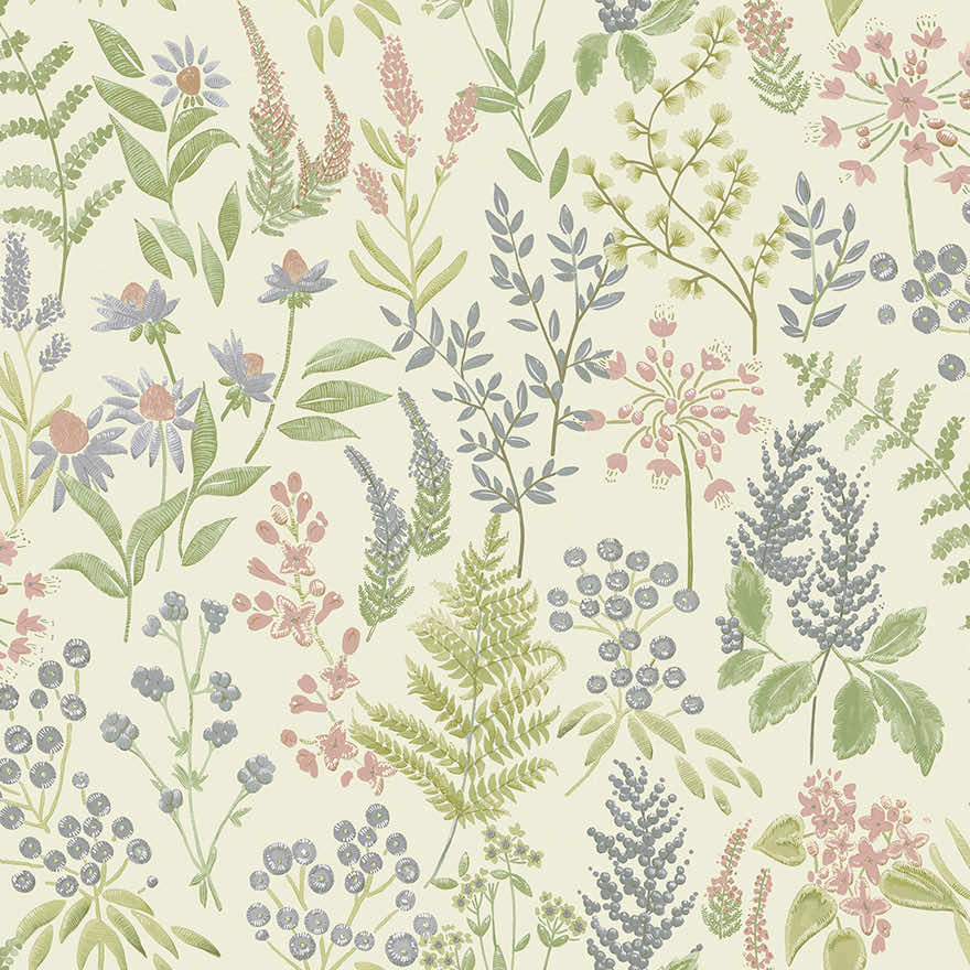 Calvert Meadows Wallpaper - Pink / Cream - Holden Décor - 91681 - Premier Wallcovering