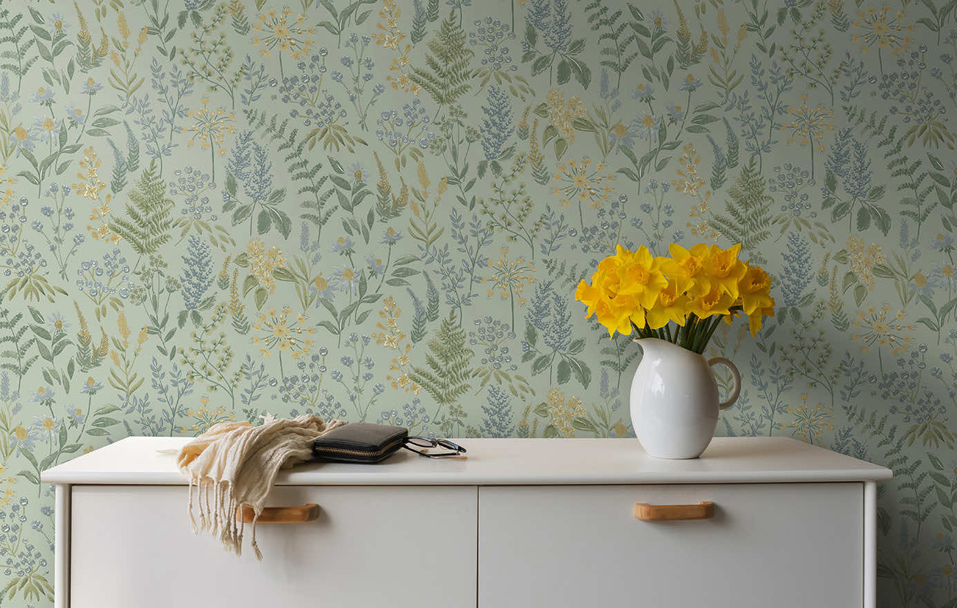 Calvert Meadows Wallpaper - Blue - Holden Décor - 91682 - Premier Wallcovering
