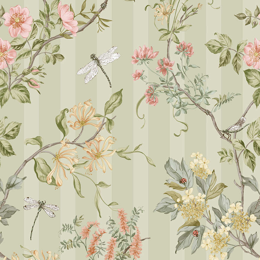 Camberley Wallpaper - Sage - Holden Décor - 91930 - Premier Wallcovering