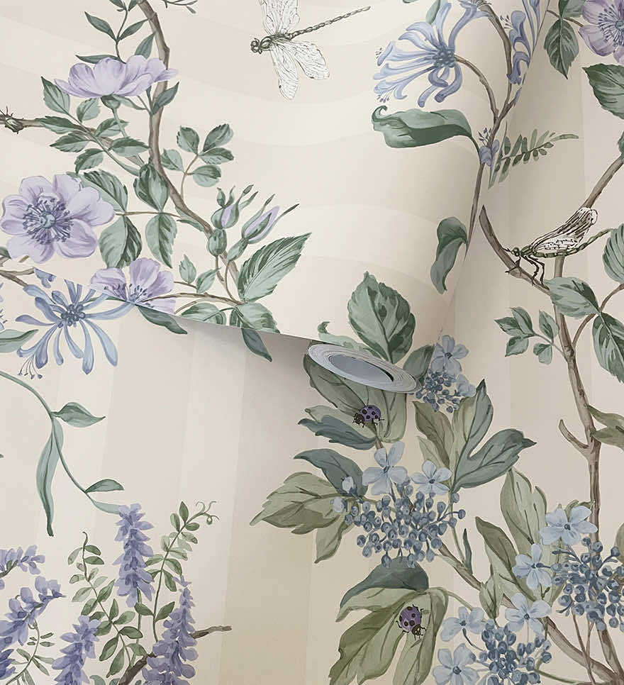 Camberley Wallpaper - Neutral / Blue - Holden Décor - 91931 - Premier Wallcovering