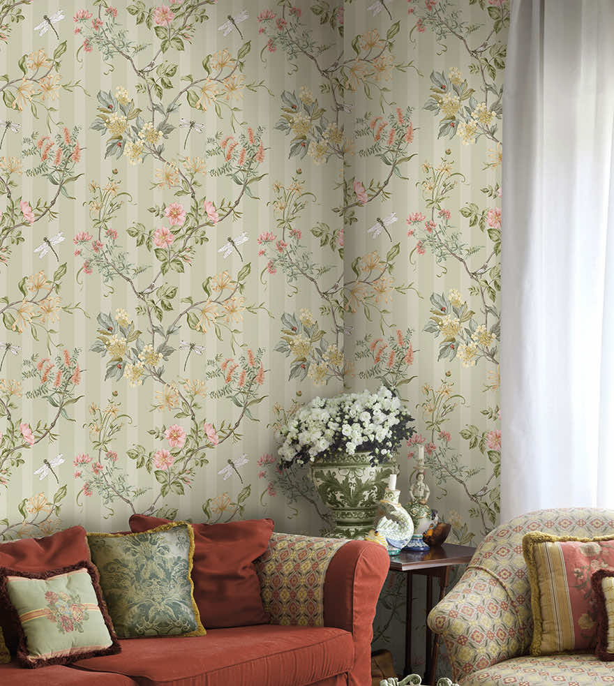 Camberley Wallpaper - Sage - Holden Décor - 91930 - Premier Wallcovering