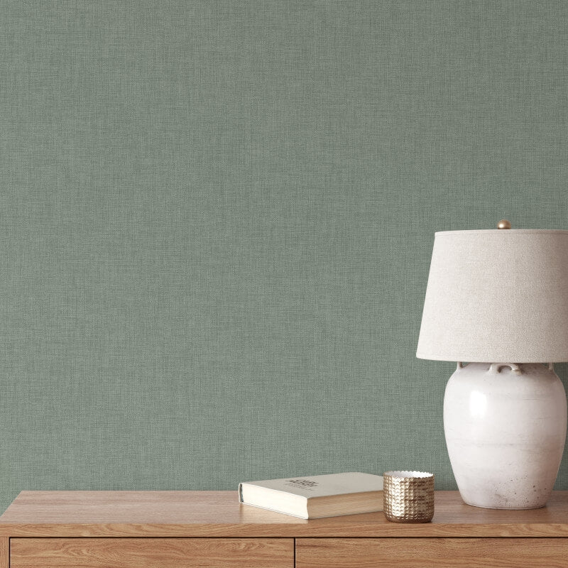 Cambric Texture Wallpaper - Green - Muriva - 196304 - Premier Wallcovering