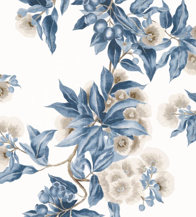 Camellia Garden Wallpaper - Navy and Linen - AT24553 - Anna French - Premier Wallcovering