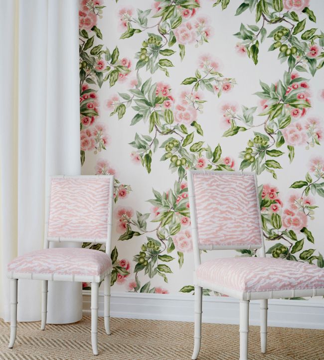 Camellia Garden Wallpaper - Coral - AT24550 - Anna French - Premier Wallcovering