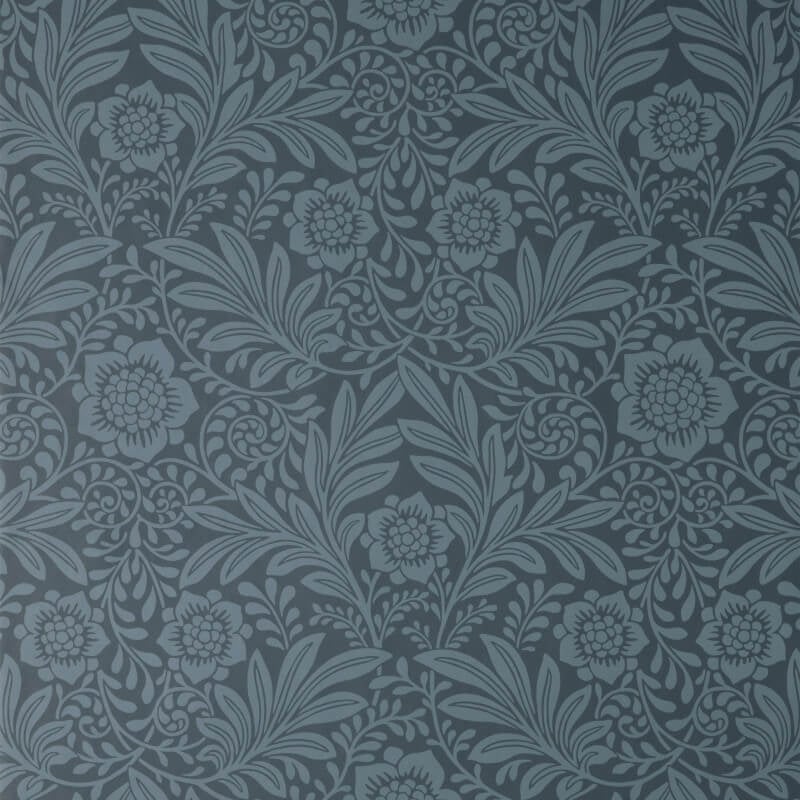 Camille Classical Floral Wallpaper - Navy - Crown - M1745 - Premier Wallcovering