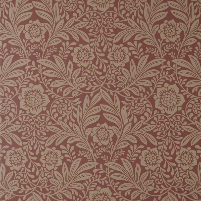 Camille Classical Floral Wallpaper - Red - Crown - M1746 - Premier Wallcovering