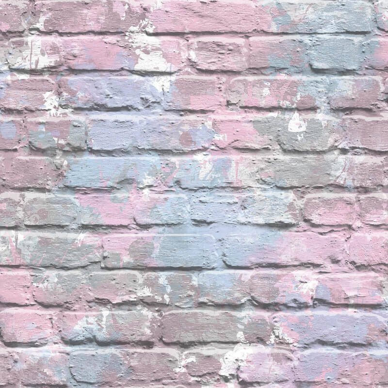 Camouflage Brick Wallpaper - Lilac - Muriva - L33506 - Premier Wallcovering