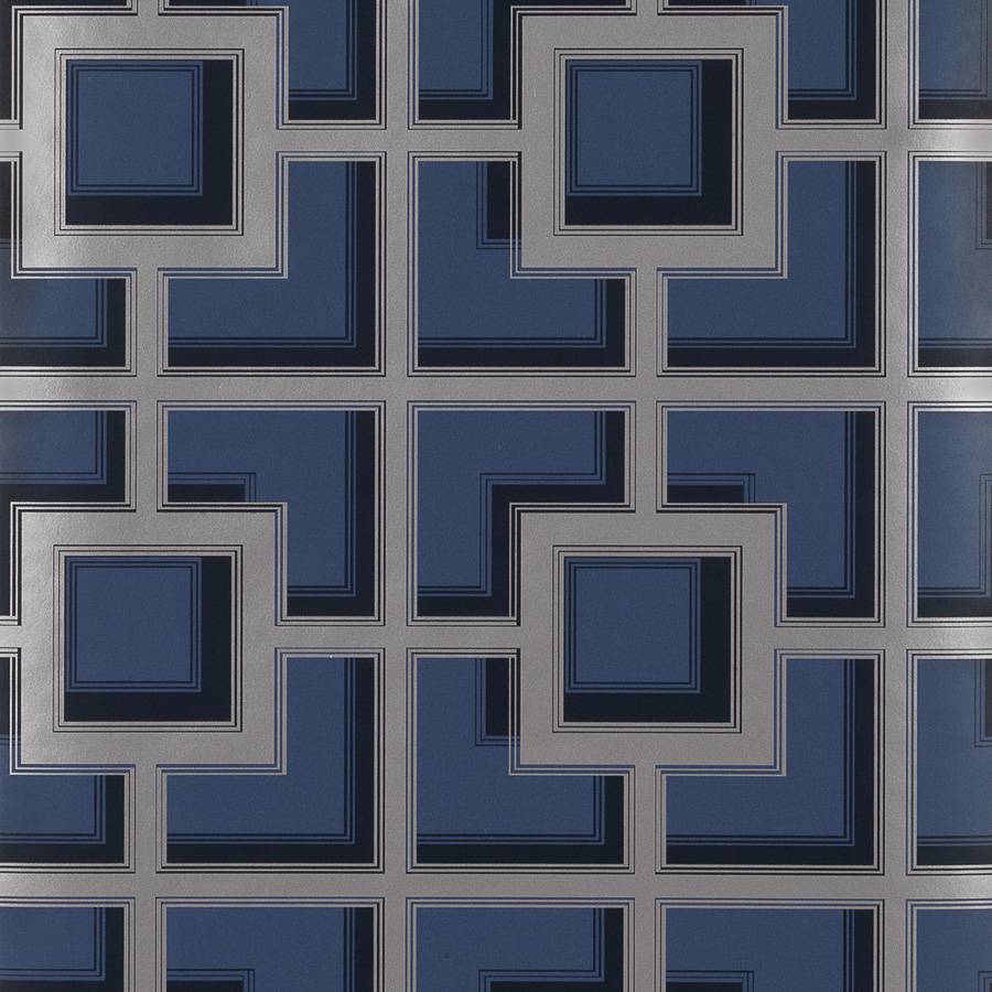 Camporosso Wallpaper - Blue/Gilver - Osborne & Little - W7216-07 - Premier Wallcovering