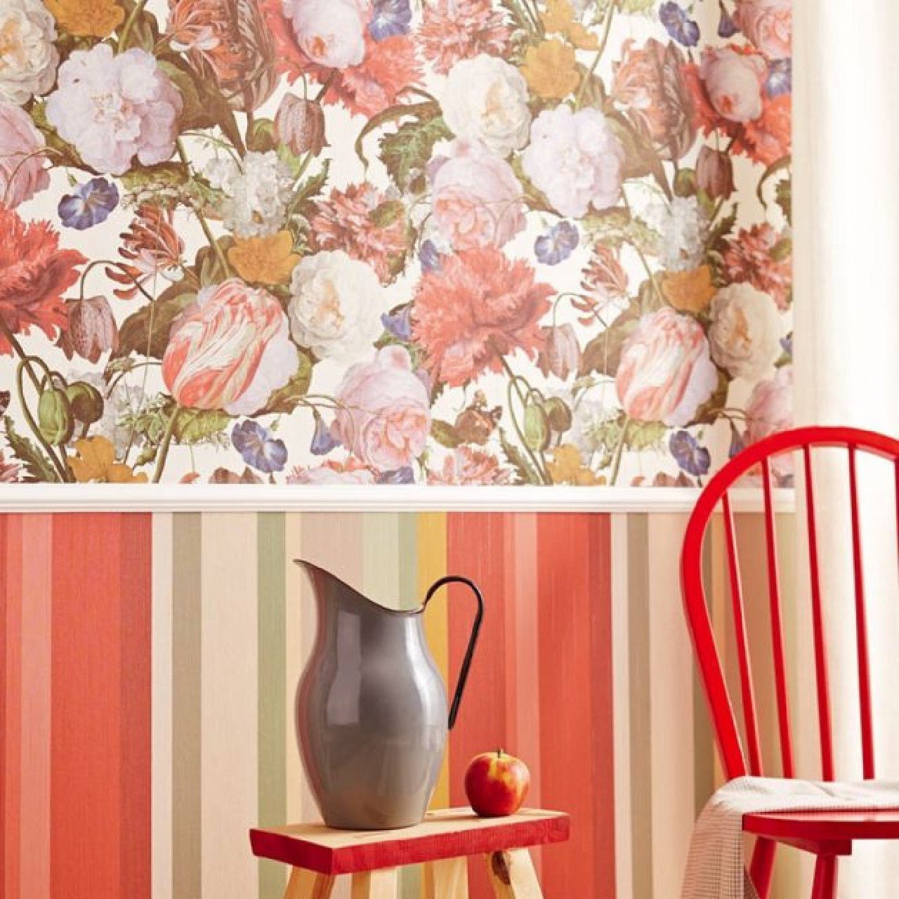 Candy Stripe Masterpiece Wallpaper - Red - Eijffinger - 358024 - Premier Wallcovering