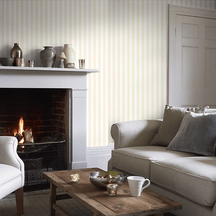 Candy Stripe Wallpaper - Eggshell - Ohpopsi - SIS50124W - Premier Wallcovering