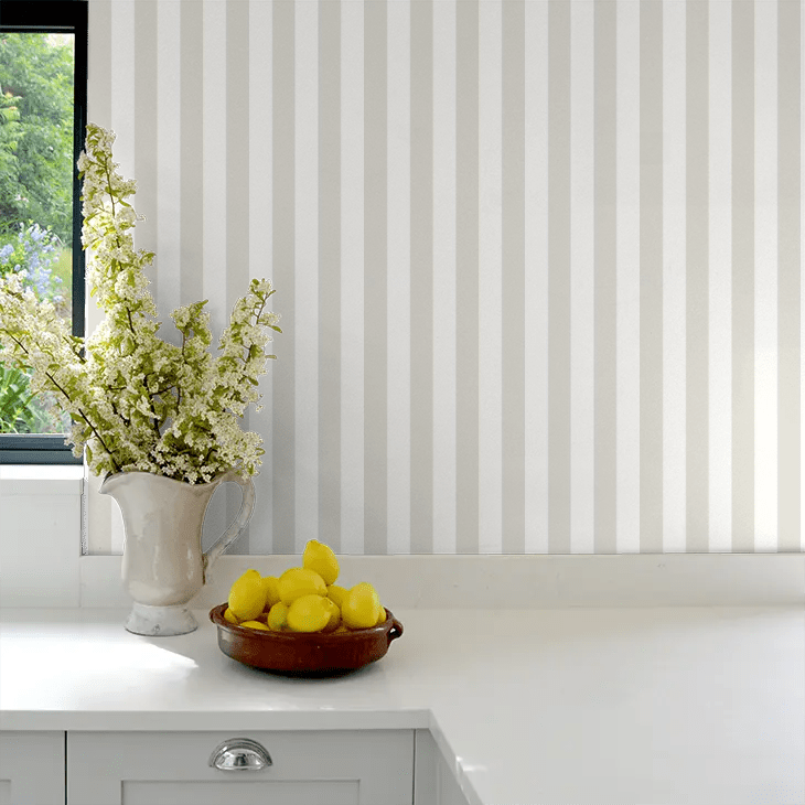 Candy Stripe Wallpaper - Bone - Ohpopsi - SIS50126W - Premier Wallcovering