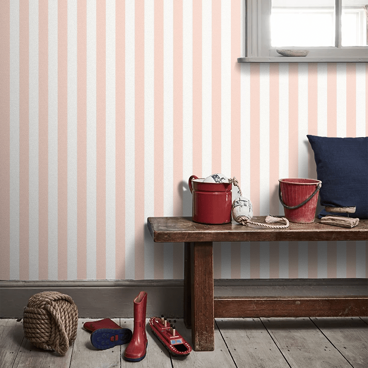Candy Stripe Wallpaper - Blush - Ohpopsi - SIS50120W - Premier Wallcovering