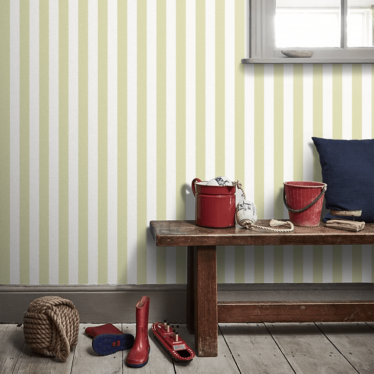 Candy Stripe Wallpaper - Laurel - Ohpopsi - SIS50123W - Premier Wallcovering