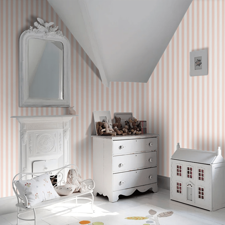 Candy Stripe Wallpaper - Blush - Ohpopsi - SIS50120W - Premier Wallcovering