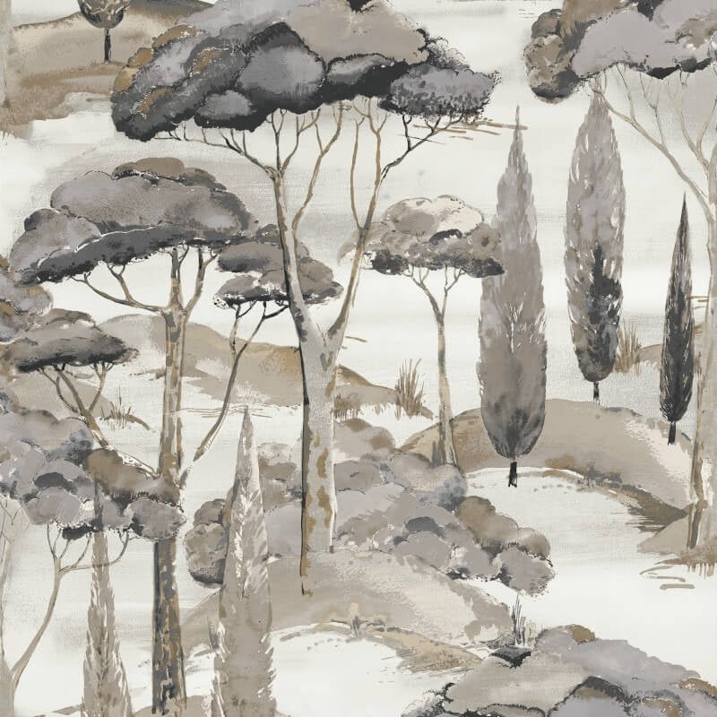 Canopy View Trees Wallpaper - Black/Grey - Grandeco - A69201 - Premier Wallcovering