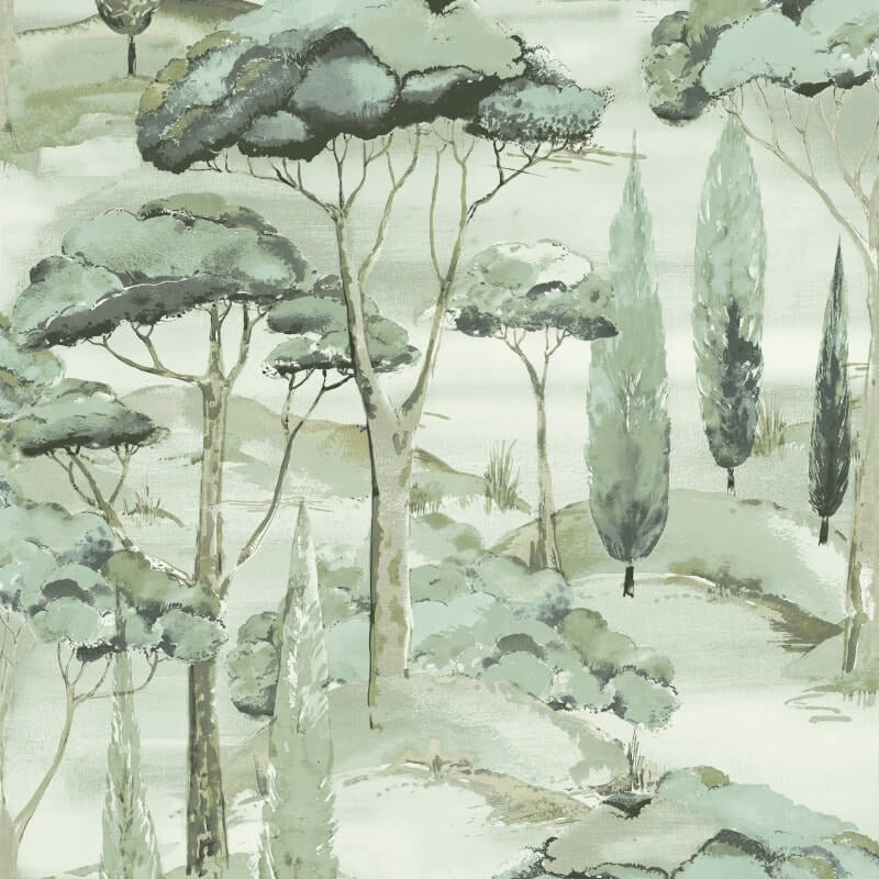 Canopy View Trees Wallpaper - Green - Grandeco - A69202 - Premier Wallcovering