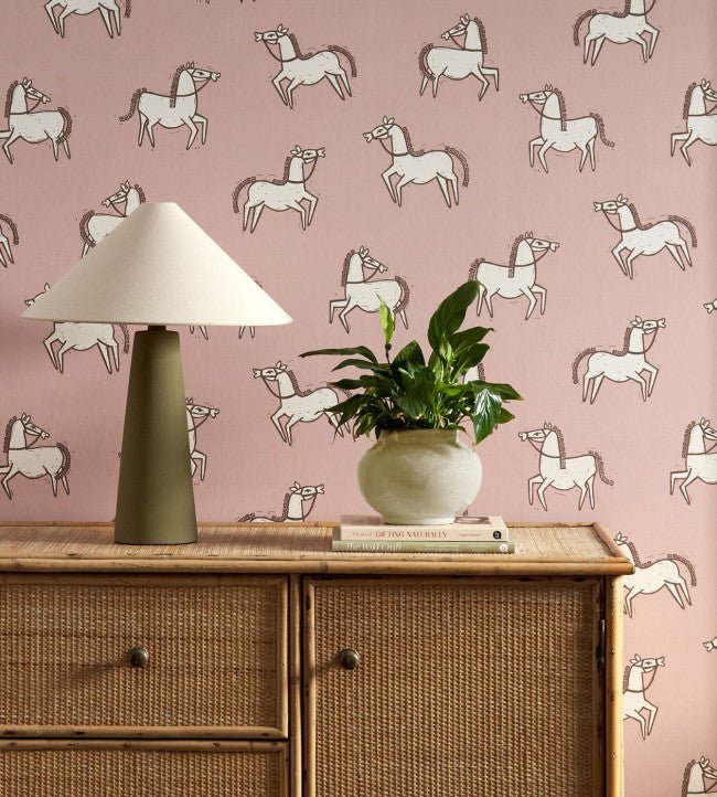 Canter Wallpaper - Blush - Scion - NSCW113254 - Premier Wallcovering