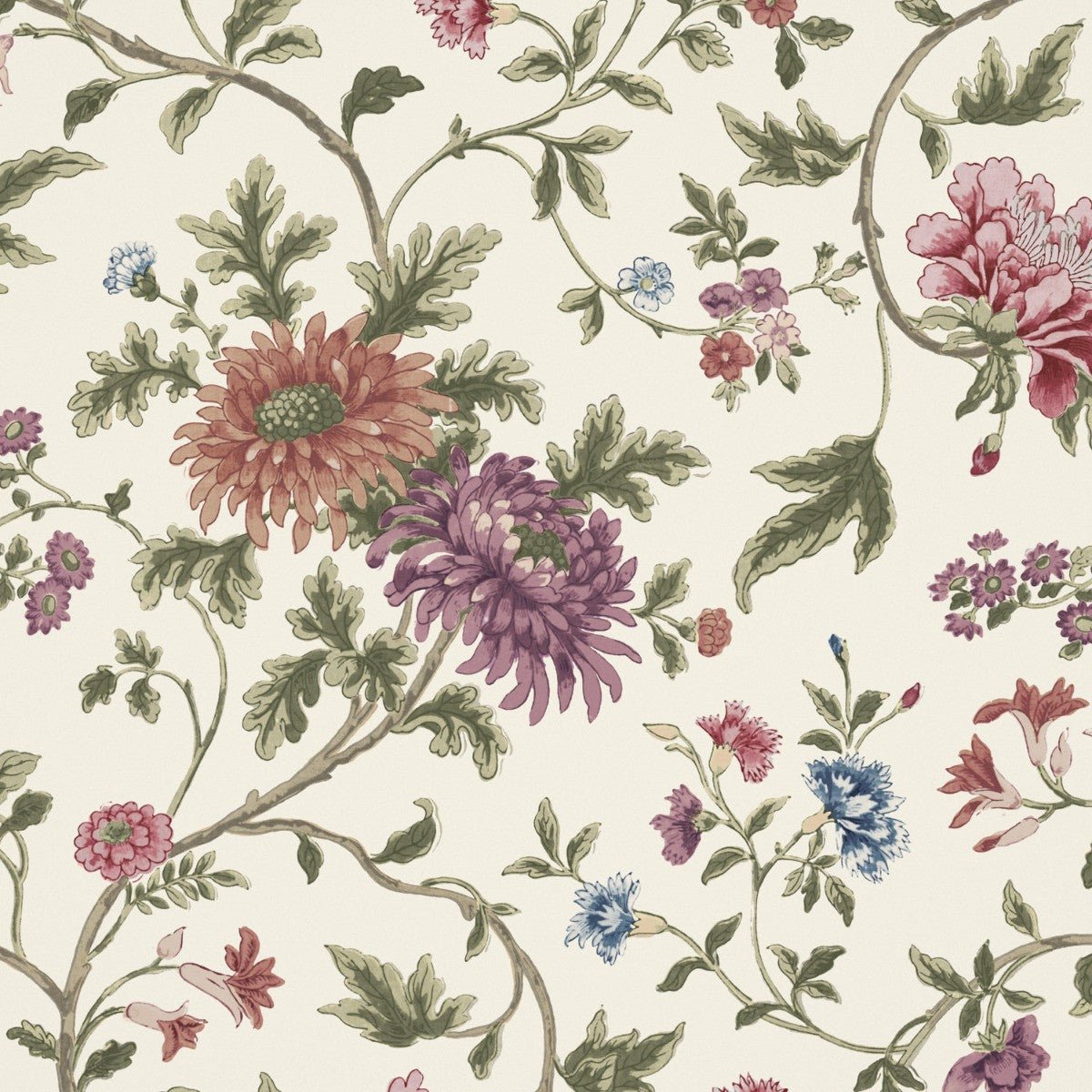 Canton Floral Wallpaper - Autumn - Warner House - Premier Wallcovering