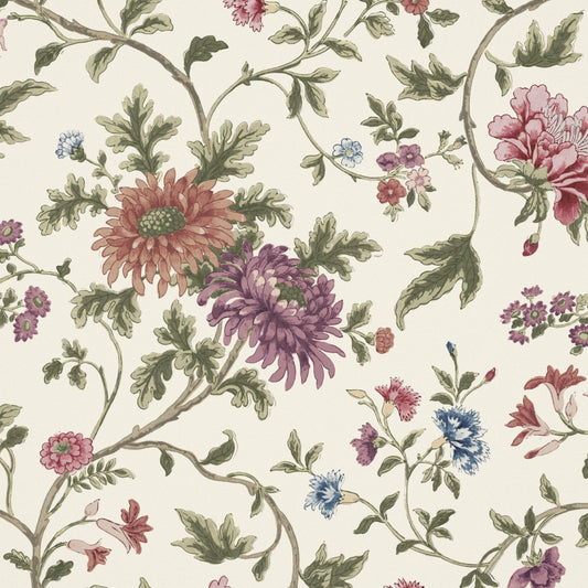 Canton Floral Wallpaper - Autumn - Warner House - Premier Wallcovering