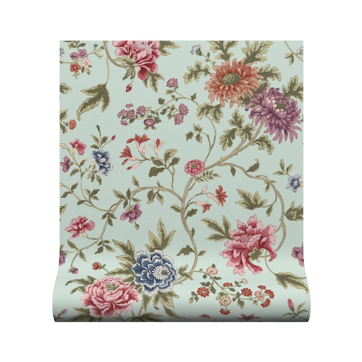 Canton Floral Wallpaper - Eau - Warner House - Premier Wallcovering