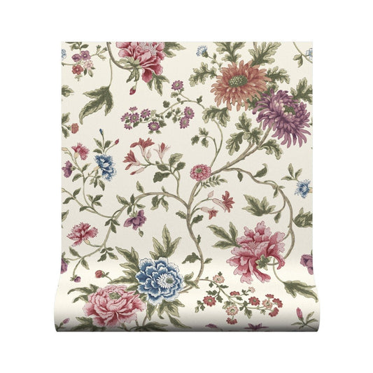 Canton Floral Wallpaper - Autumn - Warner House - Premier Wallcovering
