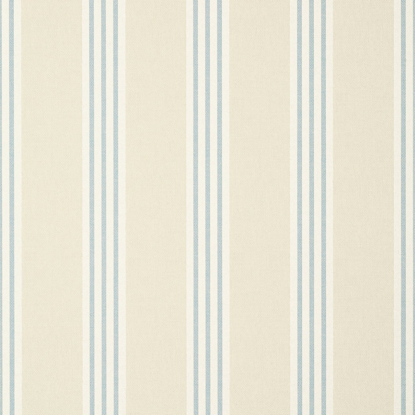 Canvas Stripe Wallpaper - Spa Blue & Beige - Thibaut - T13360 - Premier Wallcovering